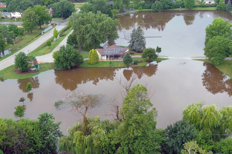 A flooded Ellsworth Park