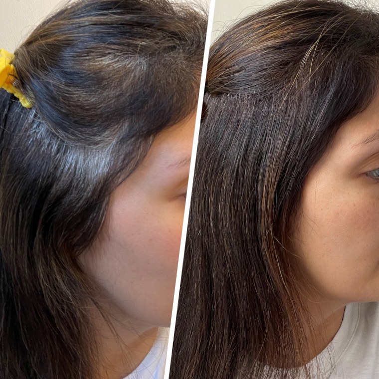 Editorial director Adrianna Brach used the dpHUE Color Dream to refresh her strands.