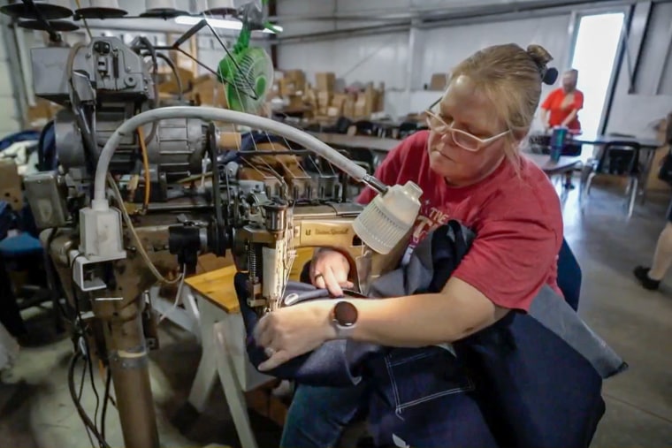 It's expensive to make blue jeans in America Jeans factory.