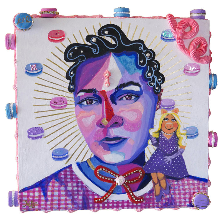 Marinna Shareef with Andil Gosine's "God of Whimsy."