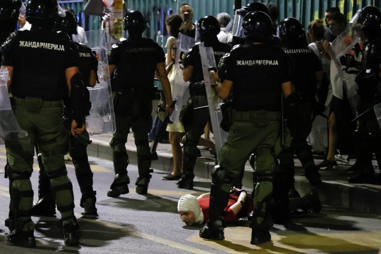 Clashes erupt for a second day at anti-government protests in Serbia in ...