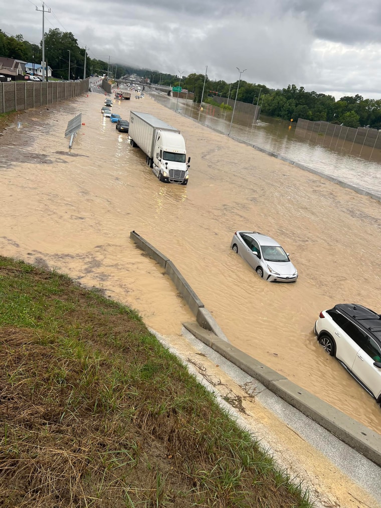 Major flooding trapped cars and unopen down parts of Interstate 24 connected Tuesday.