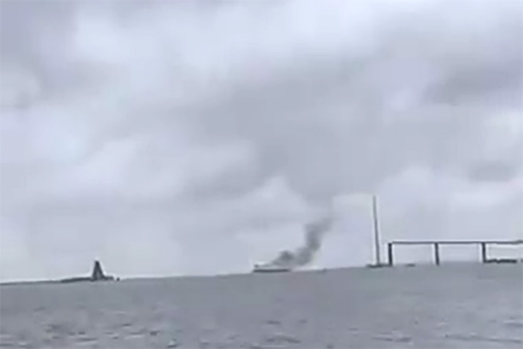 explosion of cargo explosion after smoke