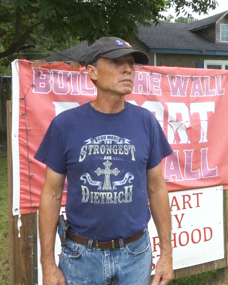 Douglas Dietrich said the social media attention leads him to want to keep the sign in place. 