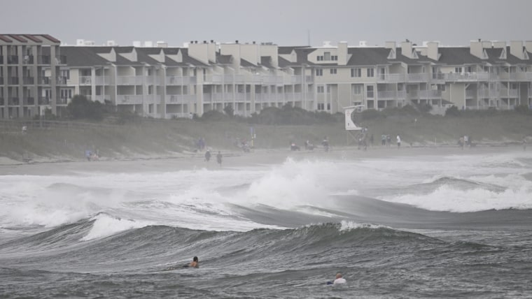 Wrightsville Beach in North Carolina as Hurricane Erin approaches