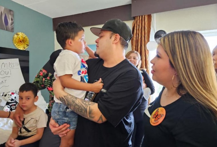 Kilmar Abrego Garcia is reunited with family members Friday, Aug. 22, 2025.