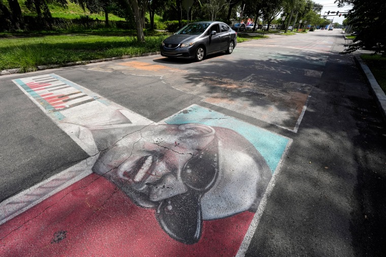 A street mural of Ray Charles