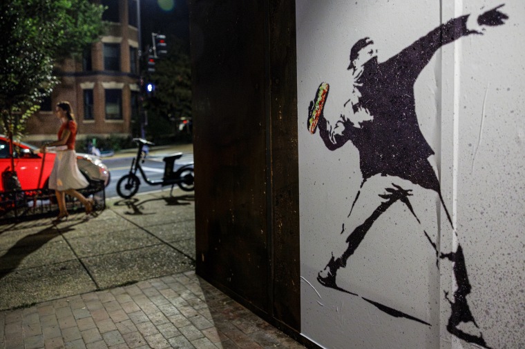 Mural of Sandwich Guy.