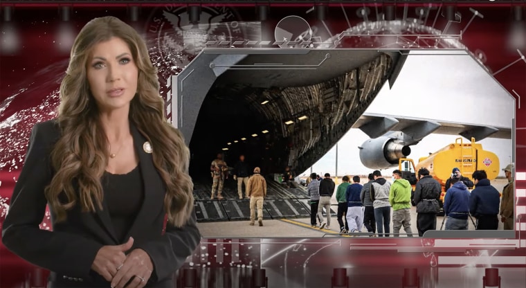 Kristi Noem in the U.S. Department of Homeland Security's "Ticket Home" video. 