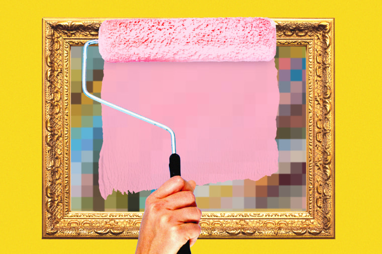 Photographic illustration of a painting on a painting
