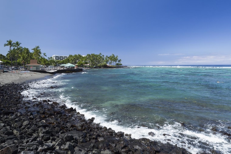 Kahaluu Beach and Bay in Hawaii.