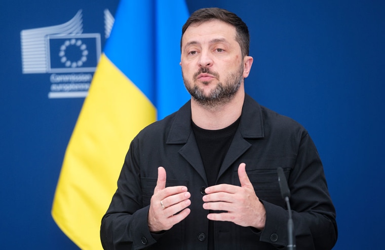 European Commission President Ursula Von Der Leyen Hosts Ukrainian President Volodymyr Zelensky For Bilateral Talks In Brussels