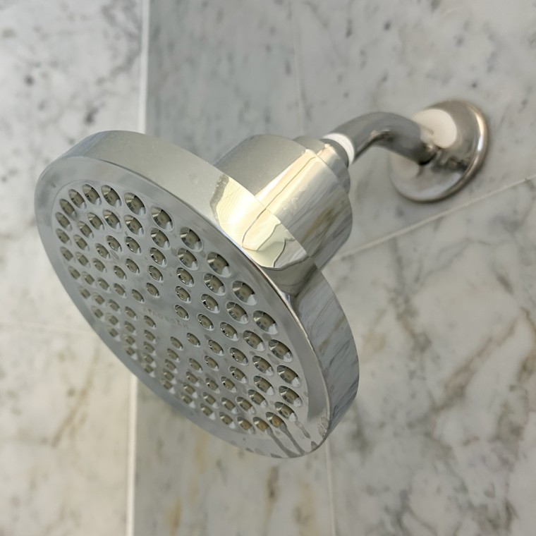 Hydroviv’s Filtered Showerhead installed in a bathroom.