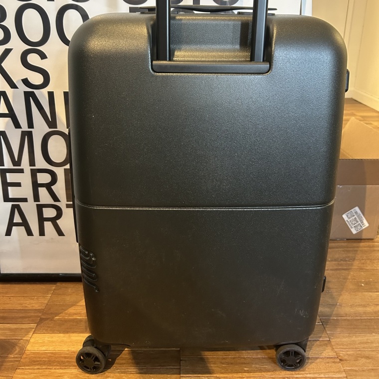 July checked light luggage with pulled-up handle