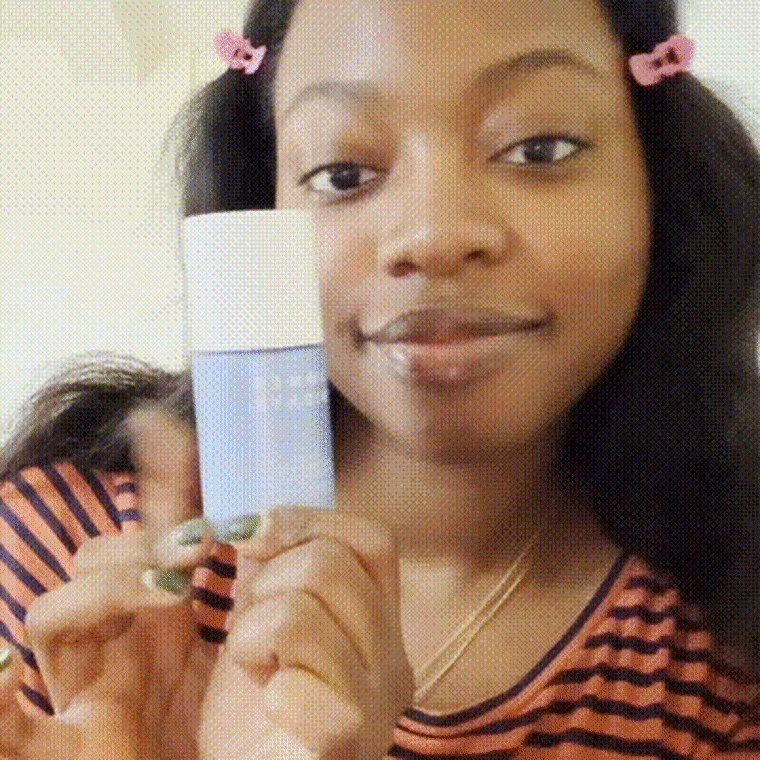 Gif of woman spraying Summer Fridays mist on face
