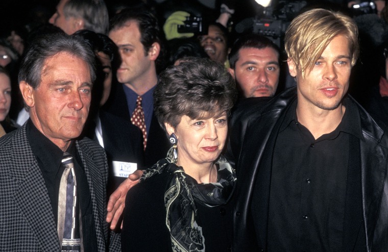 Brad Pitt and parents William Pitt and Jane Pitt in 1997.