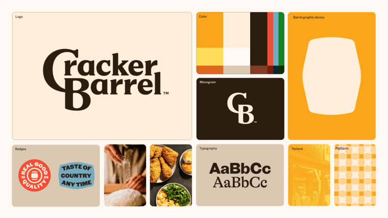 Cracker Barrel's new brand identity.
