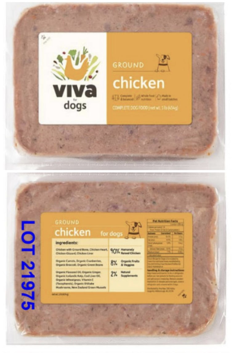 Certain Viva Raw products have been recalled due to possible contamination with salmonella and listeria.