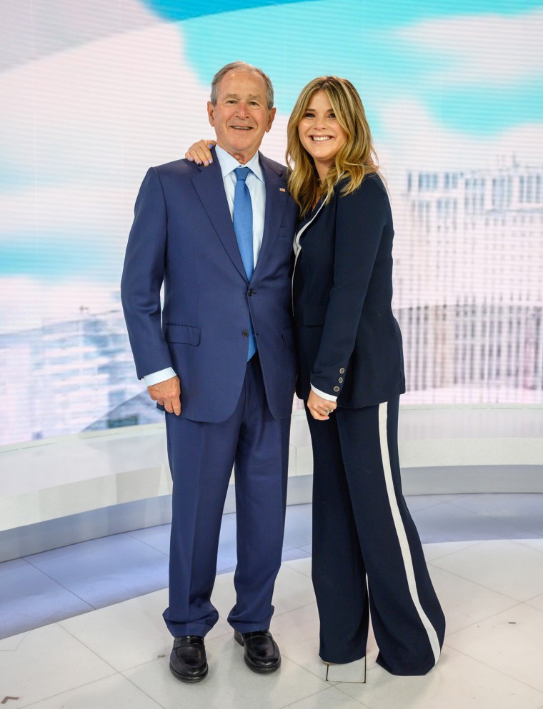 Jenna Bush Hager and George W. Bush on April 20, 2021 on TODAY.