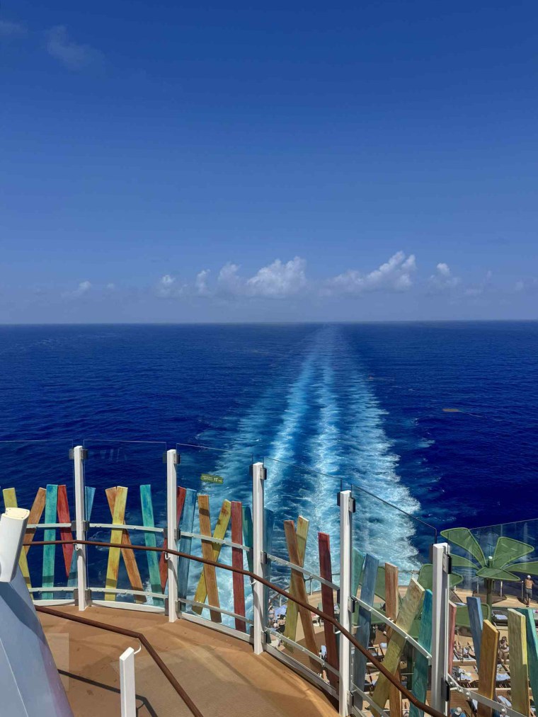 Hunt took a photo from the top of the stairs of the Frightening Bolt, the highest point on the 20-deck ship.