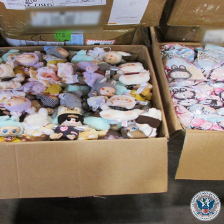 Officers in Seattle, Wash. seized 11,134 counterfeit LABUBU dolls valued at $513,937.76.