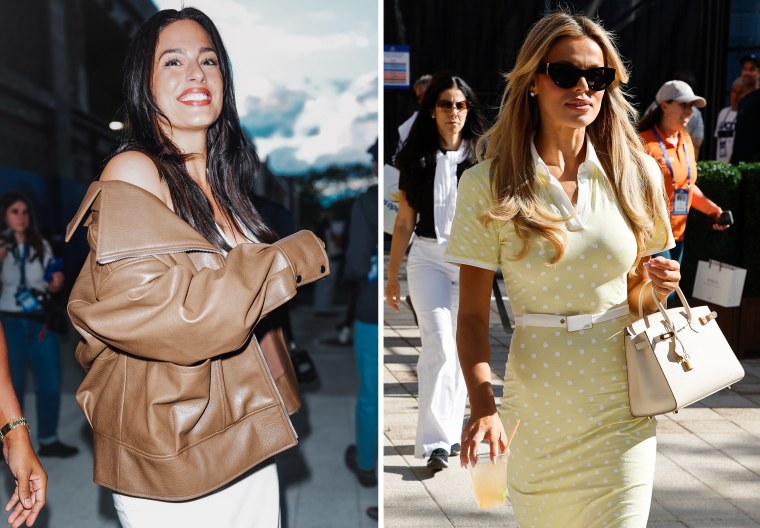 Models Ashley Graham and Brooks Nader attend the 2025 US Open.