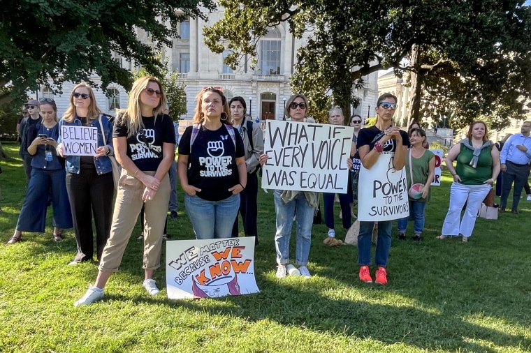 Victims rallying.