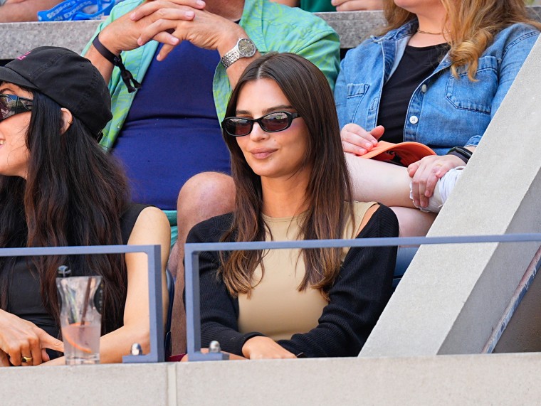 Emily Ratajkowski on Day 10 of the 2025 US Open Tennis Championships on Tuesday.
