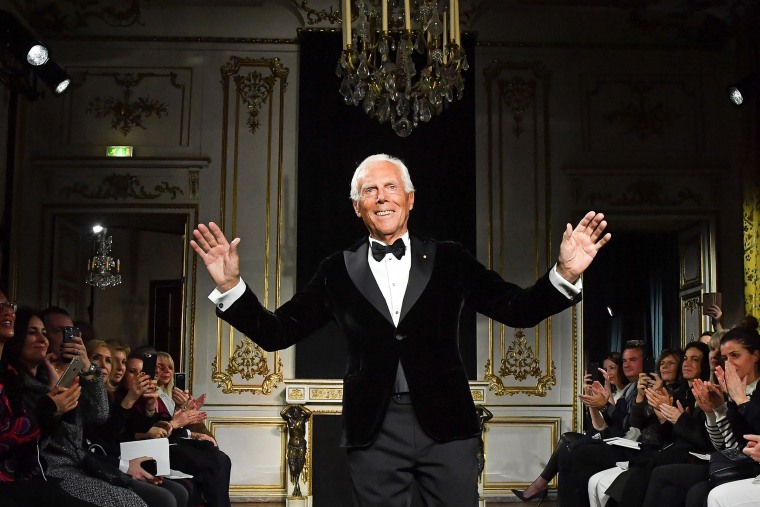 Armani at Paris Fashion Week in 2019.