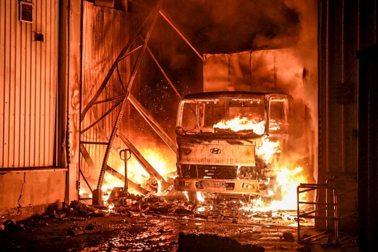 Aftermath of a Russian drone attack in Odesa