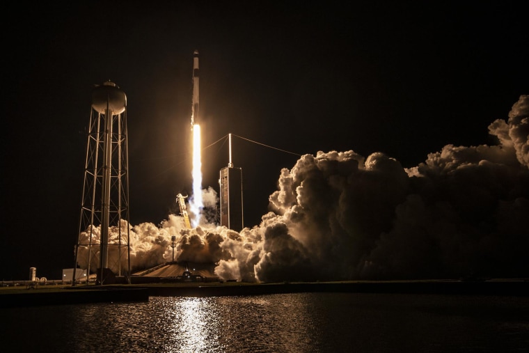 A SpaceX Falcon 9 rocket lifts off from NASA’s Kennedy Space Center in Florida on March 14, 2023.