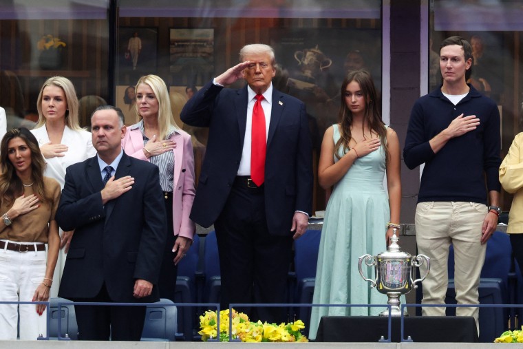 U.S. President Donald Trump attends U.S. Open men's tennis final in Flushing Meadows