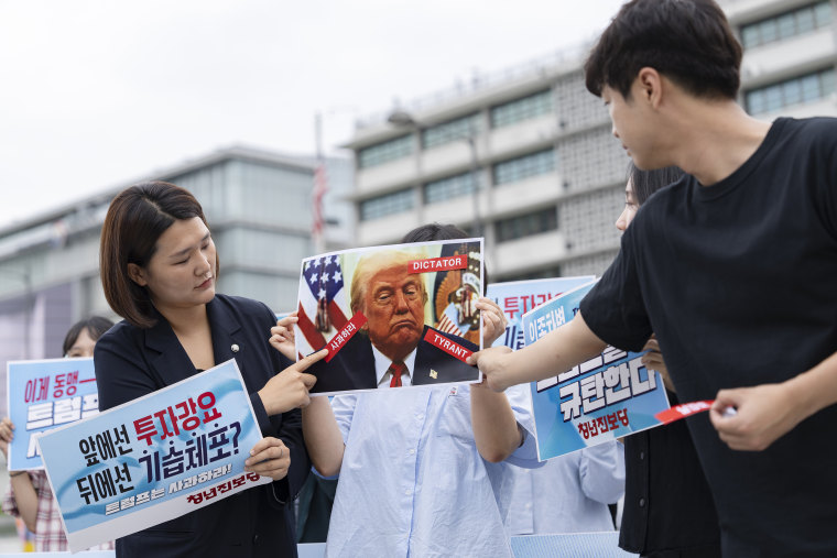 Progressive Party Targets Trump In Press Conference Over Korean Labor Detention