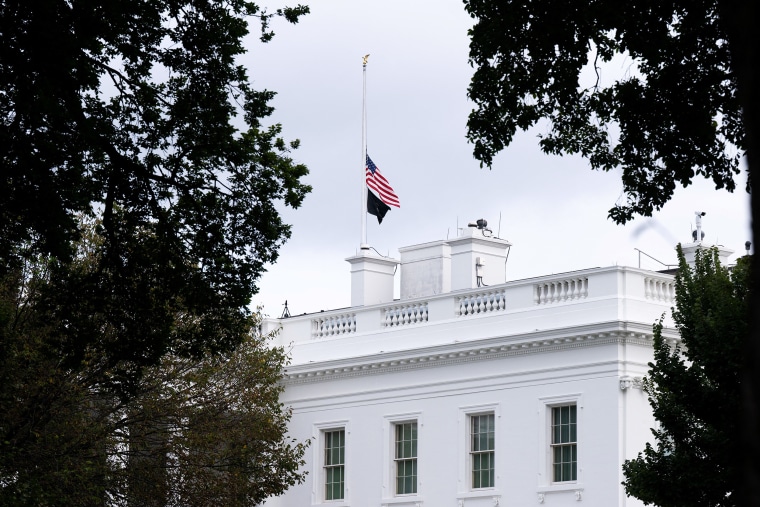 Charlie Kirk half staff flag White House