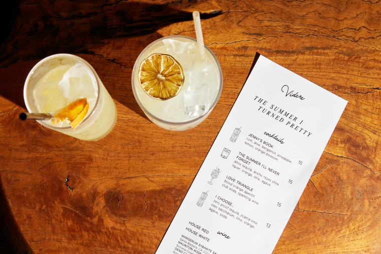 A special menu of themed drinks was offered at Videre's watch party.