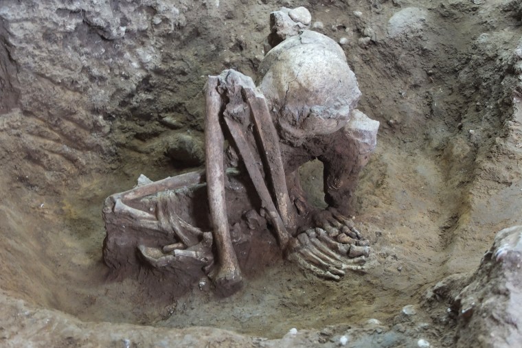 The remains of a middle-age man excavated from Guangxi, southern China, dates back over 9,000 years.
