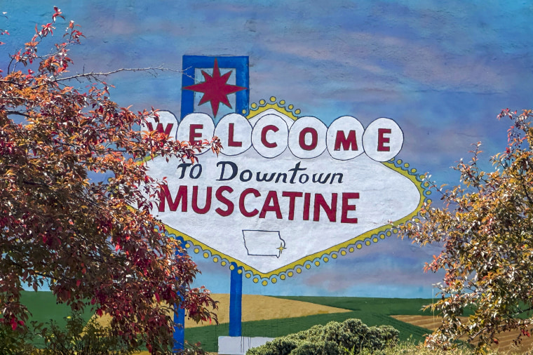 Welcome to Downtown Muscatine mural.