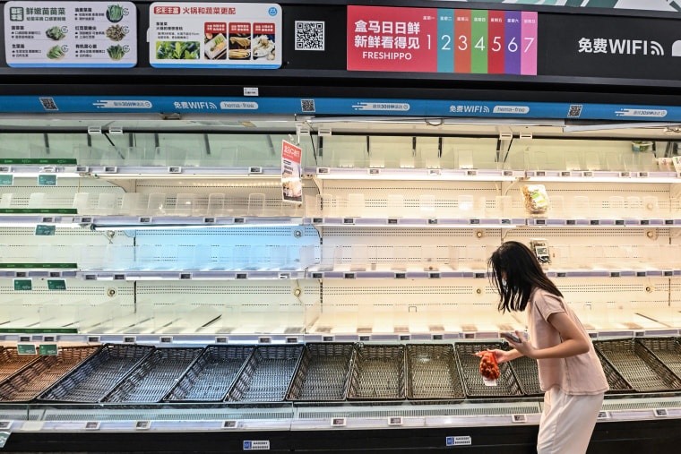 Empty supermarket shelves