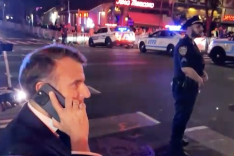 French President Macron on the phone to President Trump.