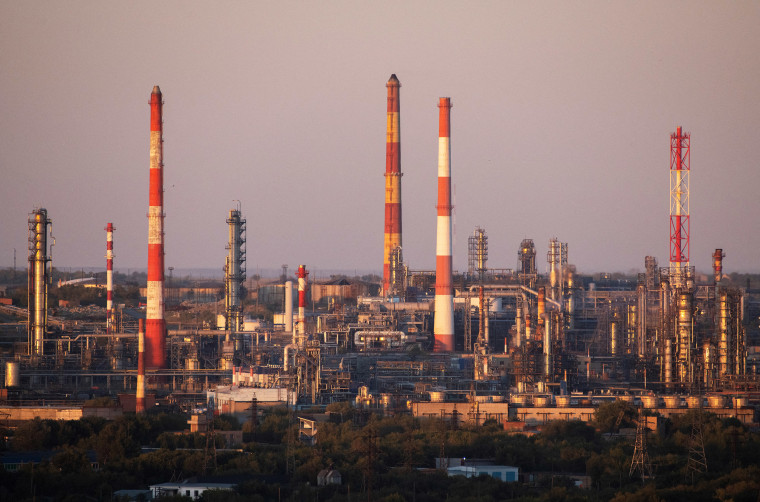 General view of Orsknefteorgsintez oil refinery in Orsk