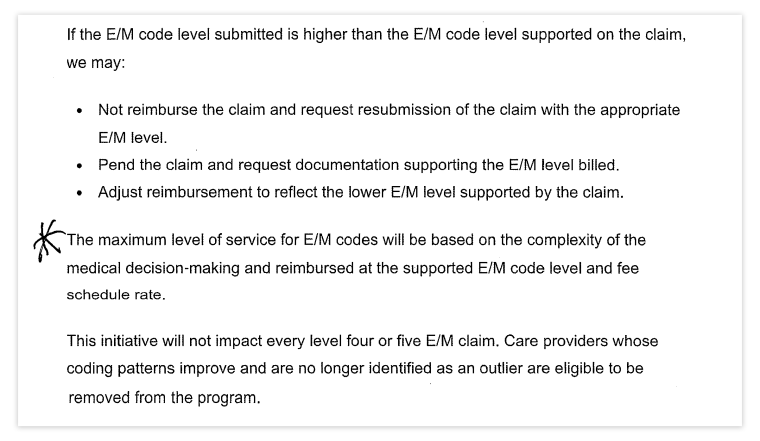 Anthem downcoding notice