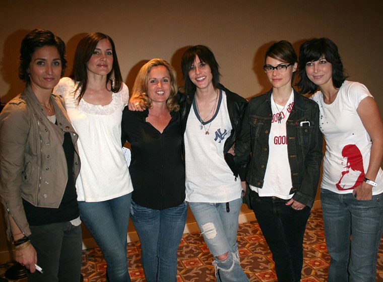 Hanson with the cast of "The L Word" TV show, which featured an episode set at The Dinah.