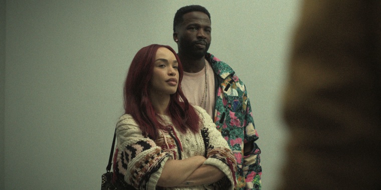 Cleopatra Coleman as Estelle, Sope Dirisu as Wes in episode 103 of Black Rabbit.