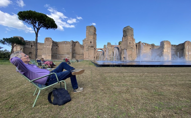 An expert in European travel, Rick Steves knows the best places to relax, such as the Baths of Caracalla in Rome.