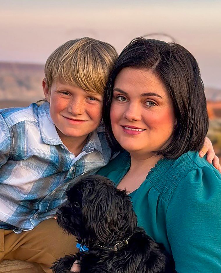 Gloria Steed and her son Jhonde Steed, 9 years old.