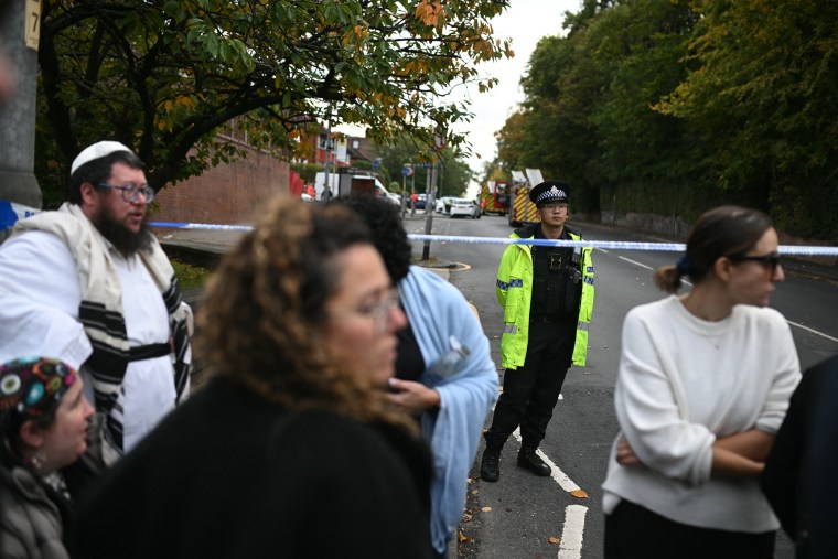 Two people were killed and three wounded in a car ramming and stabbing incident outside a synagogue in Manchester, northwest England, on Thursday, police said. "A man believed to be the offender was shot by GMP (Greater Manchester Police) Firearms Officers and is also believed to be deceased," the force said on X, adding his death could not yet be confirmed due to "suspicious items on his person".