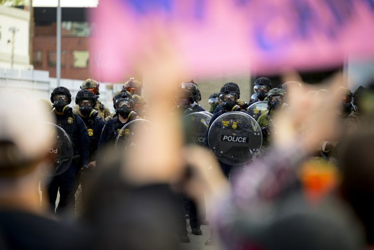 People at protest.