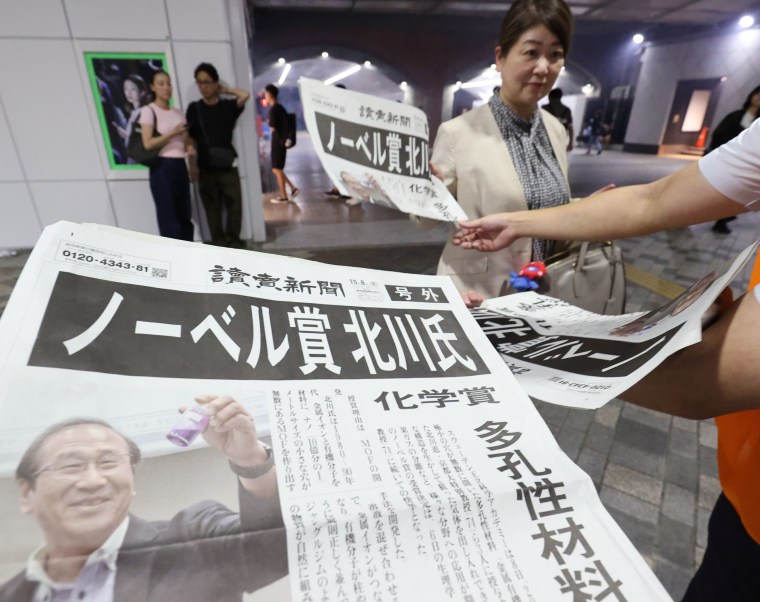Japanese Kitagawa received Nobel Prize in Chemistry