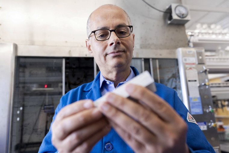 Chemist Omar Yaghi in a lab at the University of California, Berkeley.