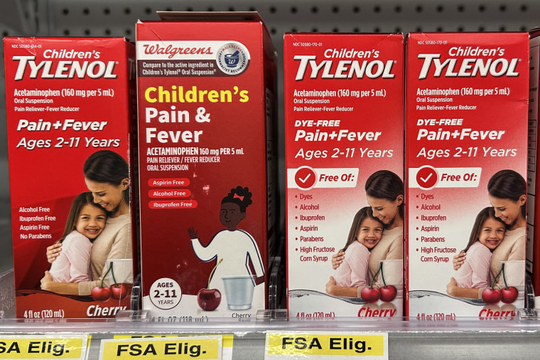 Dor infantil Tylenol + forma fluida do remédio para febre e febre